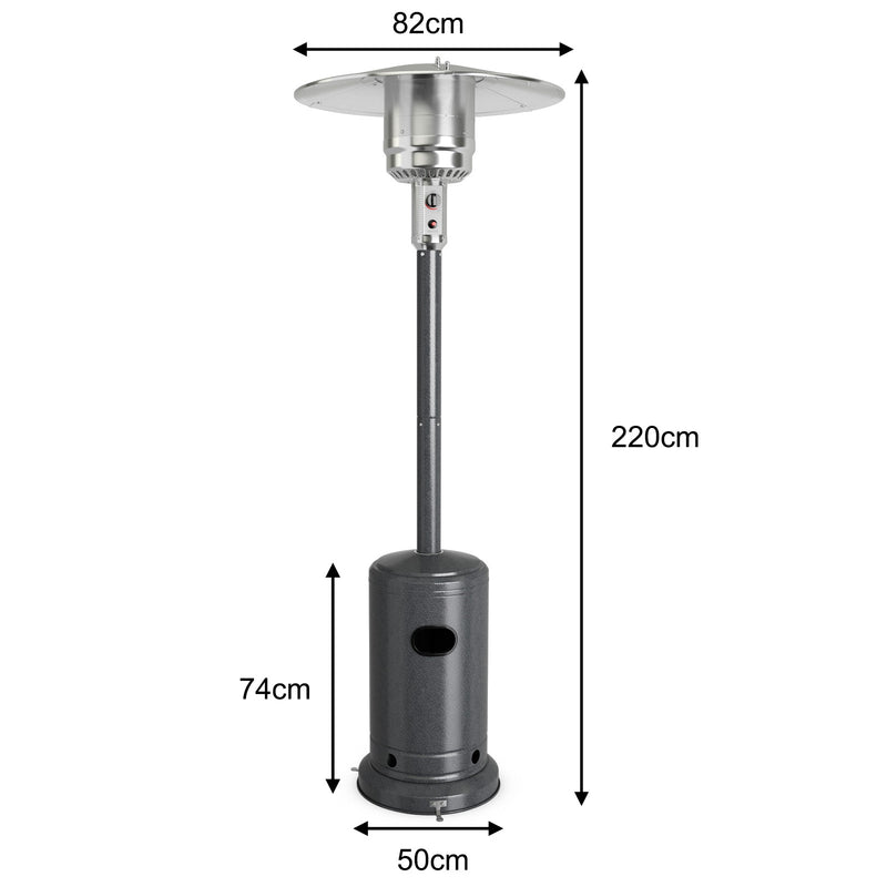 Costway - 50000BTU Garden Propane Standing LP Gas Steel Accessories Heater-Gray