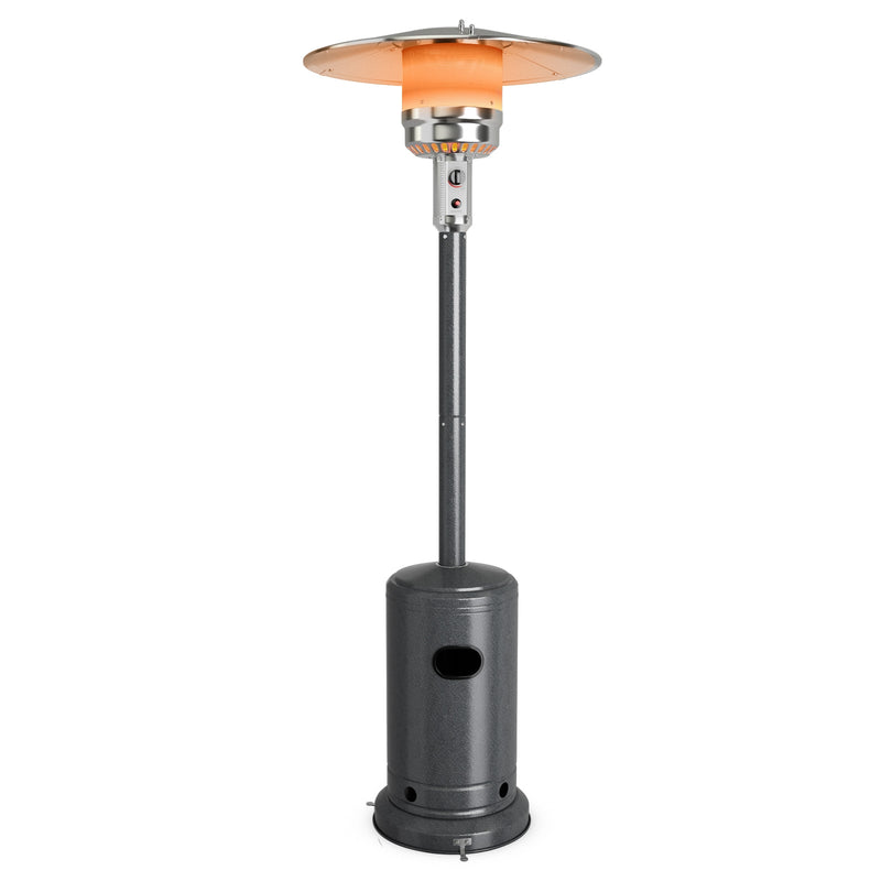 Costway - 50000BTU Garden Propane Standing LP Gas Steel Accessories Heater-Gray