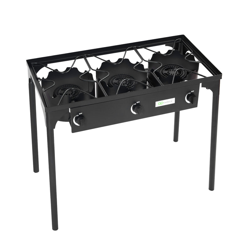 Costway - 225000 BTU Portable Propane 3 Burner Gas Cooker