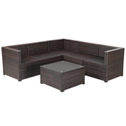 Costway - 6 Pieces Patio Furniture Sofa Set with Cushions for Outdoor-Navy