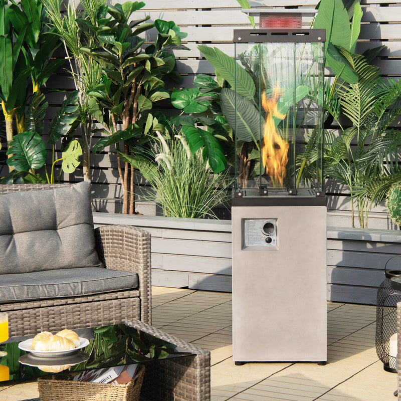 Costway - 41 000 BTU Propane Patio Heater with Metal Hood-Gray