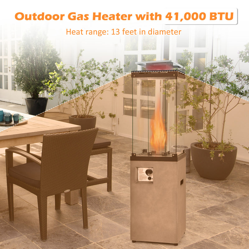 Costway - 41 000 BTU Propane Patio Heater with Metal Hood-Gray