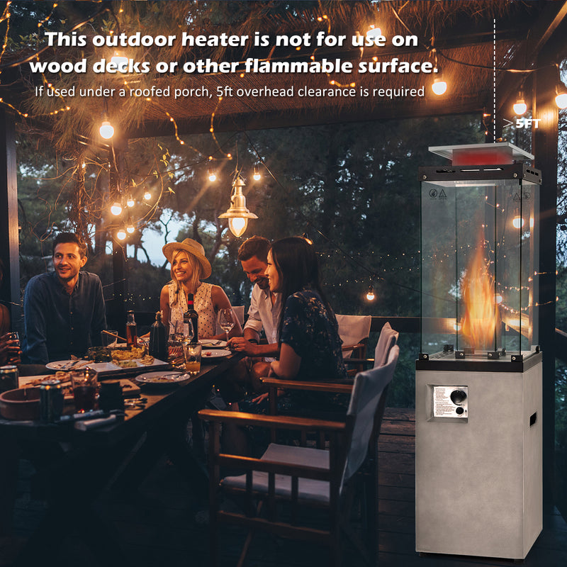 Costway - 41 000 BTU Propane Patio Heater with Metal Hood-Gray