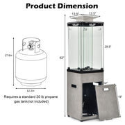 Costway - 41 000 BTU Propane Patio Heater with Metal Hood-Gray