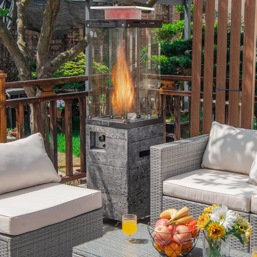 Costway - 41 000 BTU Propane Patio Heater with Lockable Wheels-Dark Gray