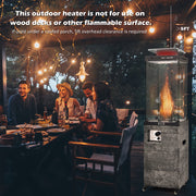 Costway - 41 000 BTU Propane Patio Heater with Lockable Wheels-Dark Gray