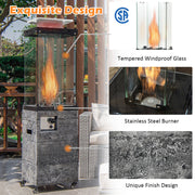 Costway - 41 000 BTU Propane Patio Heater with Lockable Wheels-Dark Gray