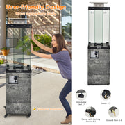 Costway - 41 000 BTU Propane Patio Heater with Lockable Wheels-Dark Gray