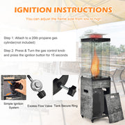 Costway - 41 000 BTU Propane Patio Heater with Lockable Wheels-Dark Gray