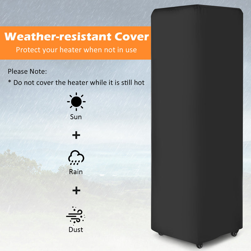 Costway - 41 000 BTU Propane Patio Heater with Lockable Wheels-Black
