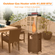 Costway - 41 000 BTU Propane Patio Heater with Lockable Wheels-Black