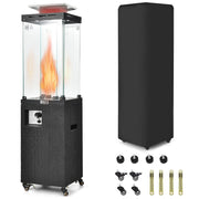 Costway - 41 000 BTU Propane Patio Heater with Lockable Wheels-Black