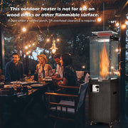 Costway - 41 000 BTU Propane Patio Heater with Lockable Wheels-Black