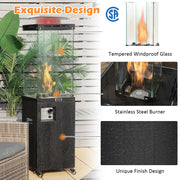 Costway - 41 000 BTU Propane Patio Heater with Lockable Wheels-Black