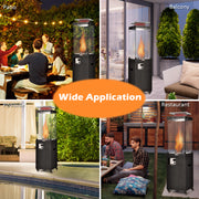 Costway - 41 000 BTU Propane Patio Heater with Lockable Wheels-Black