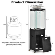 Costway - 41 000 BTU Propane Patio Heater with Lockable Wheels-Black