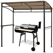 Costway - 7 x 4.5 Feet Grill Gazebo Outdoor Patio Garden BBQ Canopy Shelter-Brown