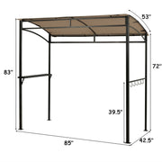 Costway - 7 x 4.5 Feet Grill Gazebo Outdoor Patio Garden BBQ Canopy Shelter-Brown