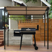 Costway - 7 x 4.5 Feet Grill Gazebo Outdoor Patio Garden BBQ Canopy Shelter-Brown