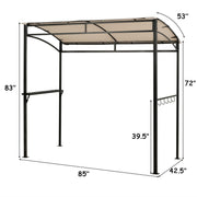 Costway - 7 x 4.5 Feet Grill Gazebo Outdoor Patio Garden BBQ Canopy Shelter-Beige
