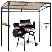 Costway - 7 x 4.5 Feet Grill Gazebo Outdoor Patio Garden BBQ Canopy Shelter-Beige