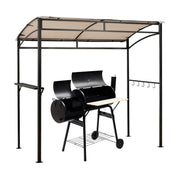 Costway - 7 x 4.5 Feet Grill Gazebo Outdoor Patio Garden BBQ Canopy Shelter-Beige