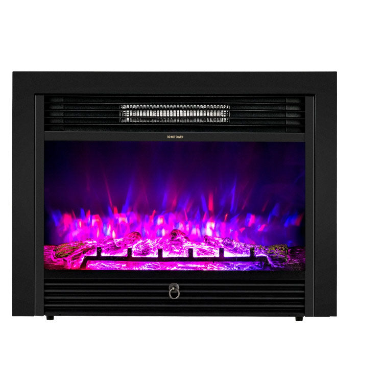 Costway - 28.5 Inch Electric Fireplace Recessed with 3 Flame Colors
