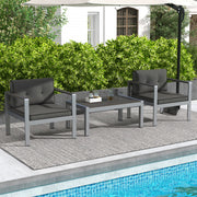 Costway - Contemporary Sofa Chair with WPC Armrests and Back Cushions-Gray