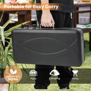 Costway - 2-in-1 Gas Camping Grill and Stove with Detachable Legs-Black