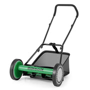 Costway - 16 Inch Push Lawn Mower with 5 Steel Blades and Grass Catcher Bag-Green