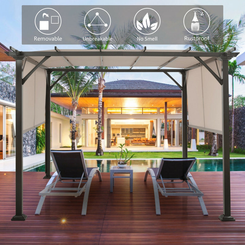Costway - 16' x 4' 2Pcs Universal Replacement Canopy for Pergola Structure Sun Awning