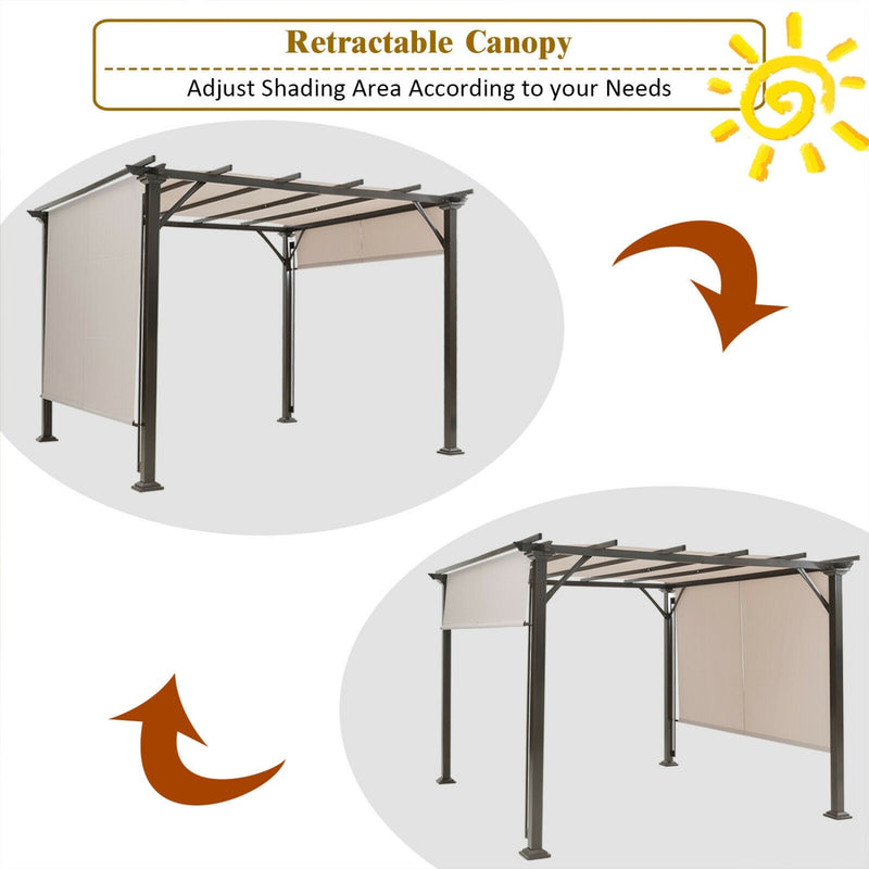 Costway - 16' x 4' 2Pcs Universal Replacement Canopy for Pergola Structure Sun Awning