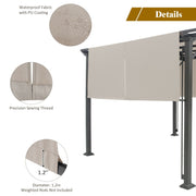 Costway - 16' x 4' 2Pcs Universal Replacement Canopy for Pergola Structure Sun Awning
