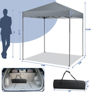 Costway - 6.6 x 6.6 Feet Outdoor Pop-up Canopy Tent with UPF 50+ Sun Protection-Gray