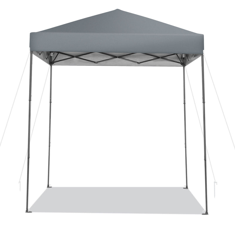 Costway - 6.6 x 6.6 Feet Outdoor Pop-up Canopy Tent with UPF 50+ Sun Protection-Gray