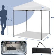 Costway - 6.6 x 6.6 Feet Outdoor Pop-up Canopy Tent with UPF 50+ Sun Protection-White