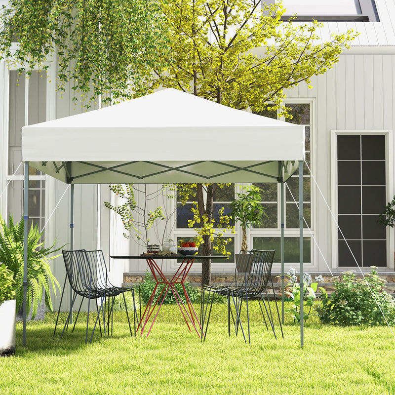 Costway - 6.6 x 6.6 Feet Outdoor Pop-up Canopy Tent with UPF 50+ Sun Protection-White
