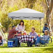 Costway - 6.6 x 6.6 Feet Outdoor Pop-up Canopy Tent with UPF 50+ Sun Protection-White