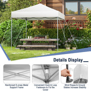 Costway - 6.6 x 6.6 Feet Outdoor Pop-up Canopy Tent with UPF 50+ Sun Protection-White
