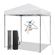 Costway - 6.6 x 6.6 Feet Outdoor Pop-up Canopy Tent with UPF 50+ Sun Protection-White