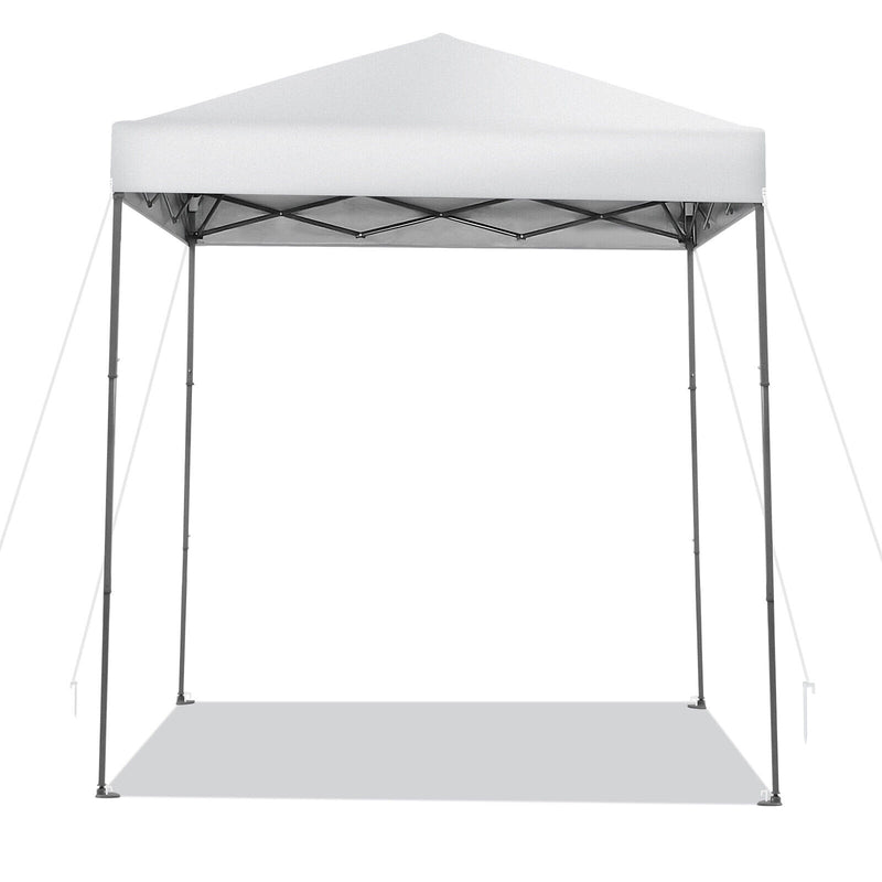 Costway - 6.6 x 6.6 Feet Outdoor Pop-up Canopy Tent with UPF 50+ Sun Protection-White