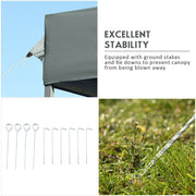 Costway - 10 x 20 Feet Adjustable Folding Heavy Duty Sun Shelter with Carrying Bag-Gray