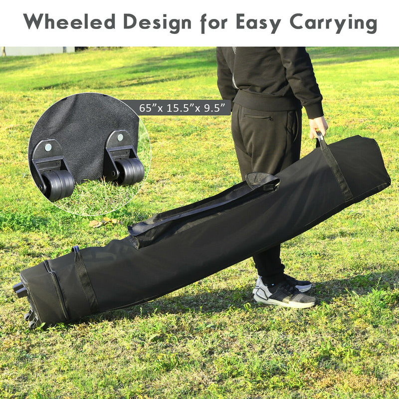 Costway - 10 x 20 Feet Adjustable Folding Heavy Duty Sun Shelter with Carrying Bag-Gray