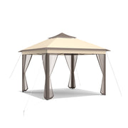 Costway - 2-Tier 11 x 11 Feet Pop-Up Gazebo Tent Portable Canopy Shelter Carry Bag Mesh