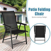 Costway - 4-Pack Patio Folding Chairs Portable for Outdoor Camping-Black