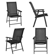 Costway - 4-Pack Patio Folding Chairs Portable for Outdoor Camping-Black