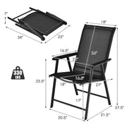 Costway - 4-Pack Patio Folding Chairs Portable for Outdoor Camping-Black