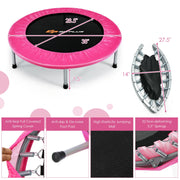 Costway - 38 Inch Mini Folding Trampoline Portable Leisure Fitness Backboard-Pink
