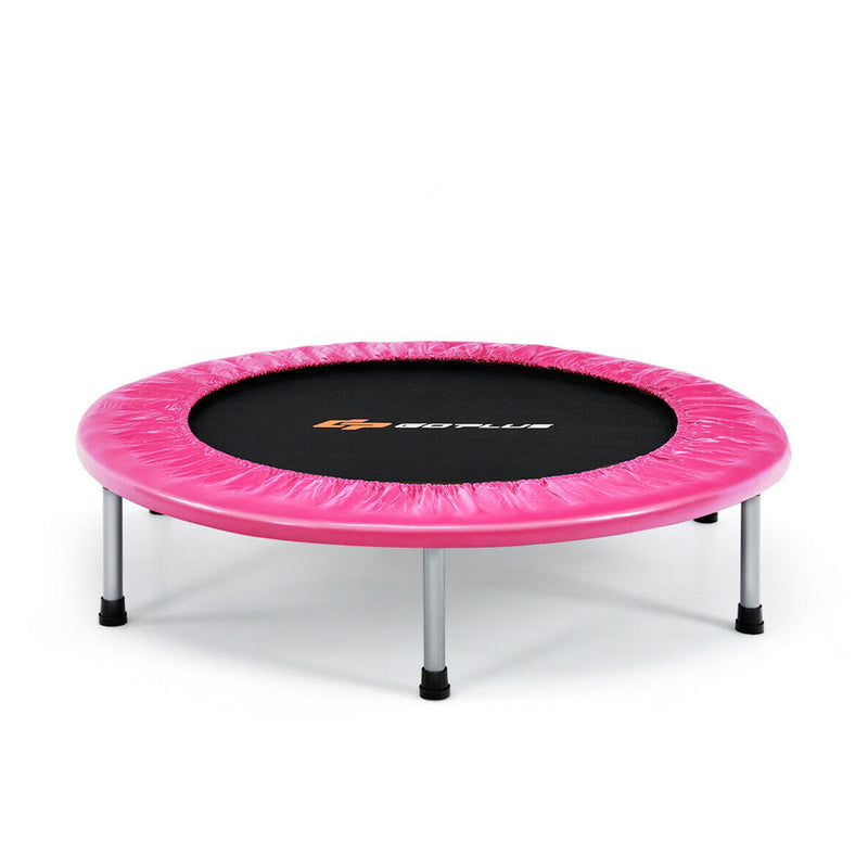 Costway - 38 Inch Mini Folding Trampoline Portable Leisure Fitness Backboard-Pink