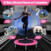 Costway - 38 Inch Mini Folding Trampoline Portable Leisure Fitness Backboard-Pink
